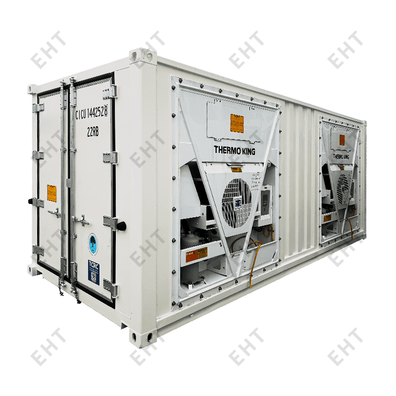 Como a energia é fornecida aos contêineres frigoríficos durante o transporte e armazenamento