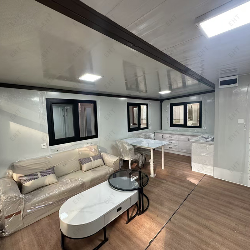 Unidade viva móvel pré-fabricada casa expansível de contêiner de asa dupla de 20 pés
