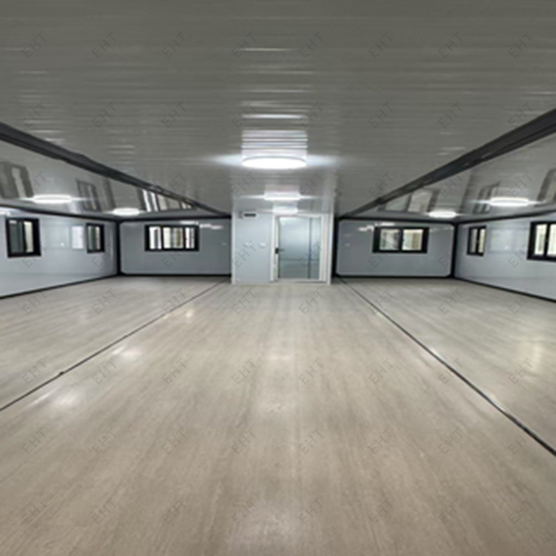 Unidade viva modular pré-fabricada casa expansível de contêiner de asa dupla de 40 pés