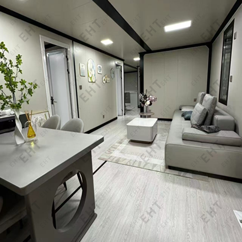 Unidade viva modular pré-fabricada casa expansível de contêiner de asa dupla de 40 pés